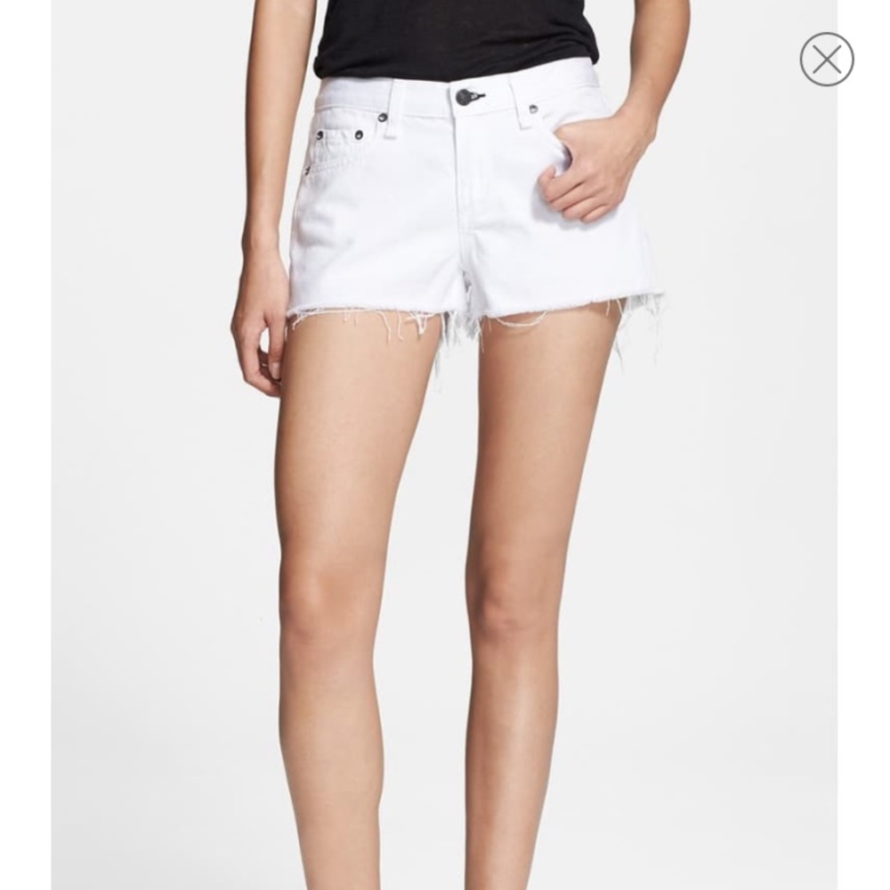 Rag and Bone White Cutoff Jean Shorts - size 24